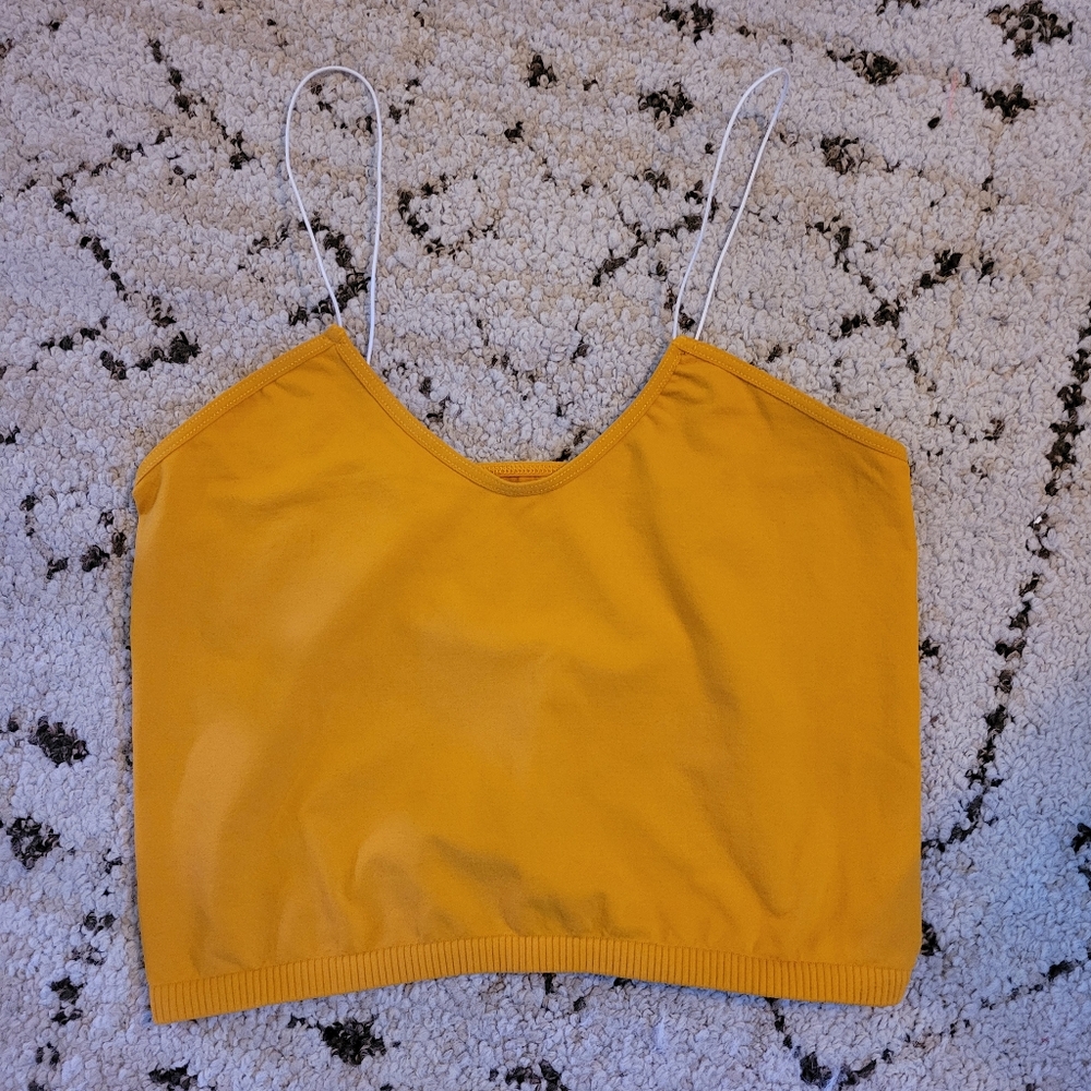 BRAND NEW FREE PEOPLE INTIMATELY SKINNY STRAP SEAMLESS BRAMI, SIZE M/L, GOLD
